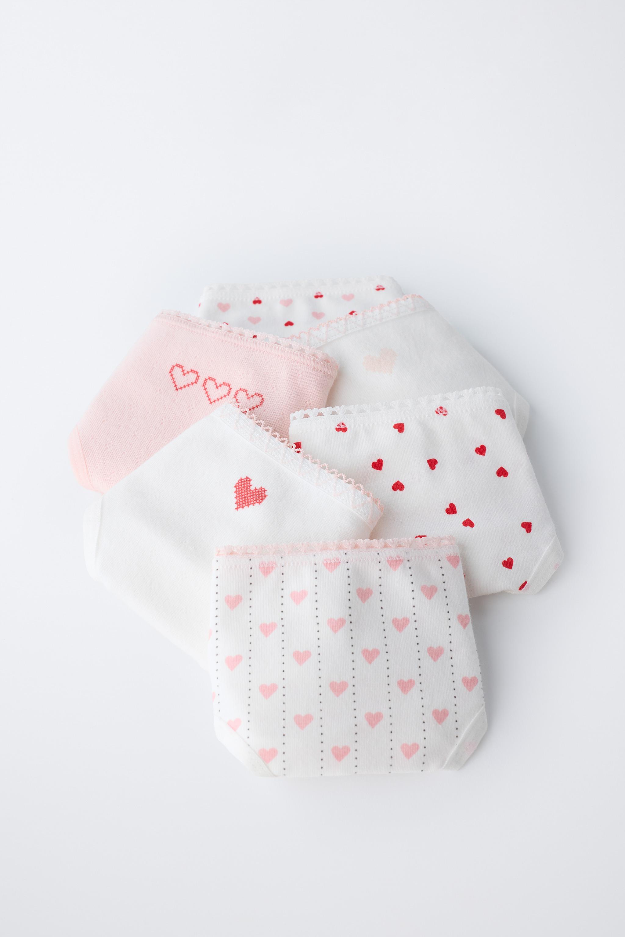1 1/2- 6 YEARS/ SIX-PACK OF HEART PRINT UNDERWEAR